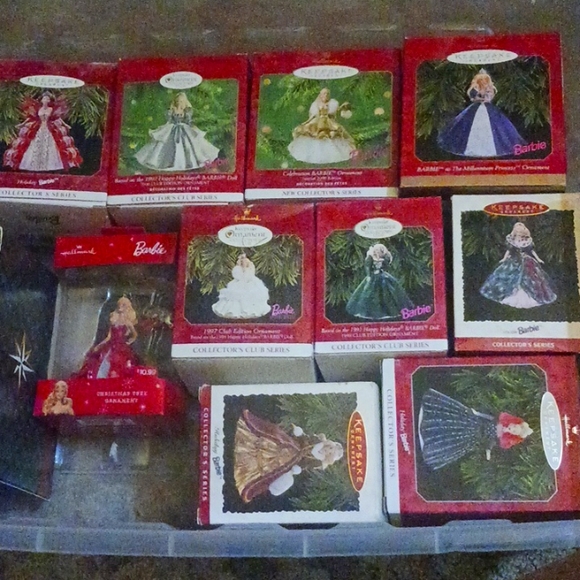11 Barbie commemorative Keepsake ornamental collection,...